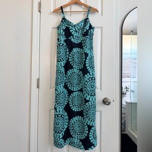 LOFT Teal and Navy Maxi Dress